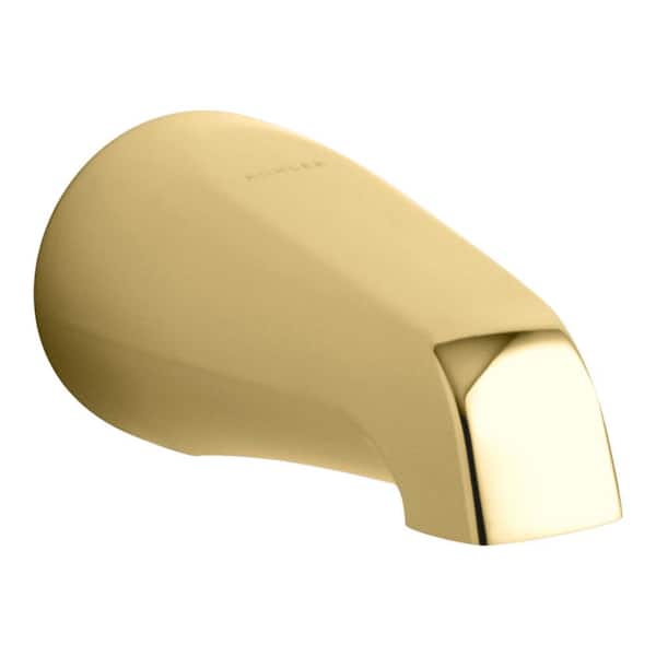 KOHLER Coralais Non-Diverter Bath Spout with NPT Connection in Vibrant Polished Brass