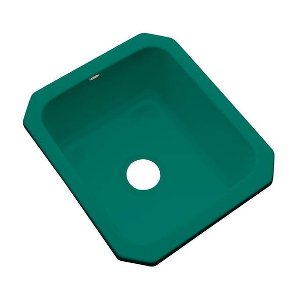 Thermocast Crisfield Undermount Acrylic 17 in. Single Bowl Entertainment Sink in Verde