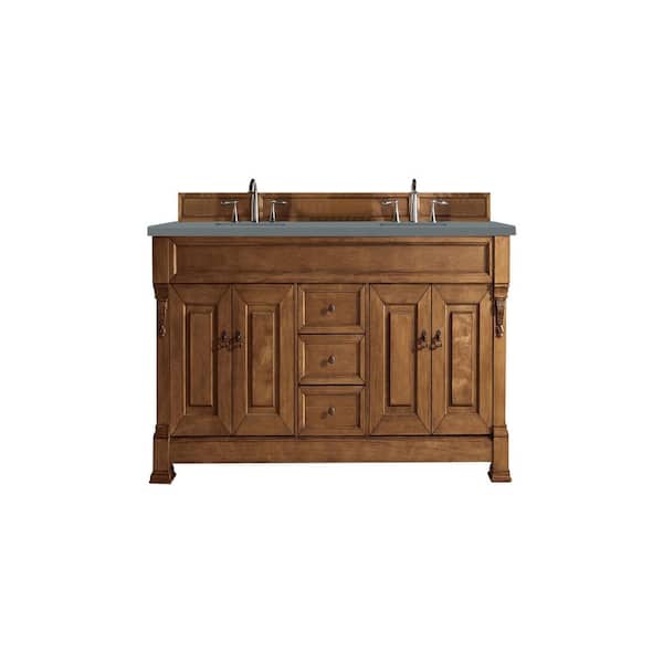 James Martin Vanities Brookfield 72 in. W x 23.5 in. D x 34.3 in. H Bathroom Vanity in Country Oak with Cala Blue Quartz Top