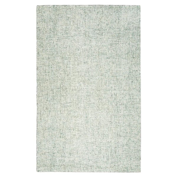 Unbranded London Collection Green/Ivory 5 ft. x 8 ft. Hand-Tufted Solid Area Rug