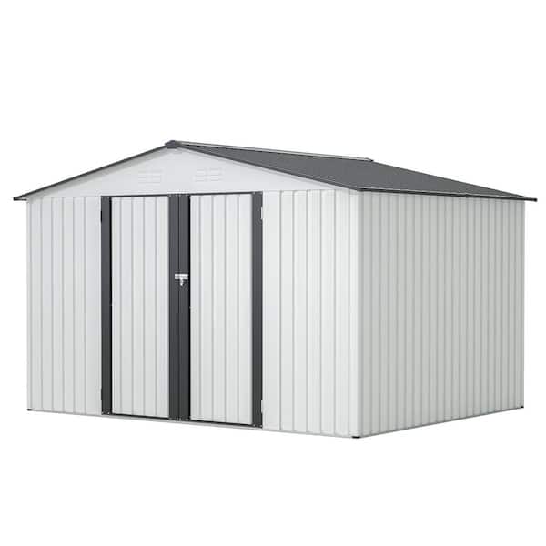 Thanaddo 10 ft. W x 8 ft. D Metal Storage Shed with Vents and Lockable Door (80 sq. ft.)
