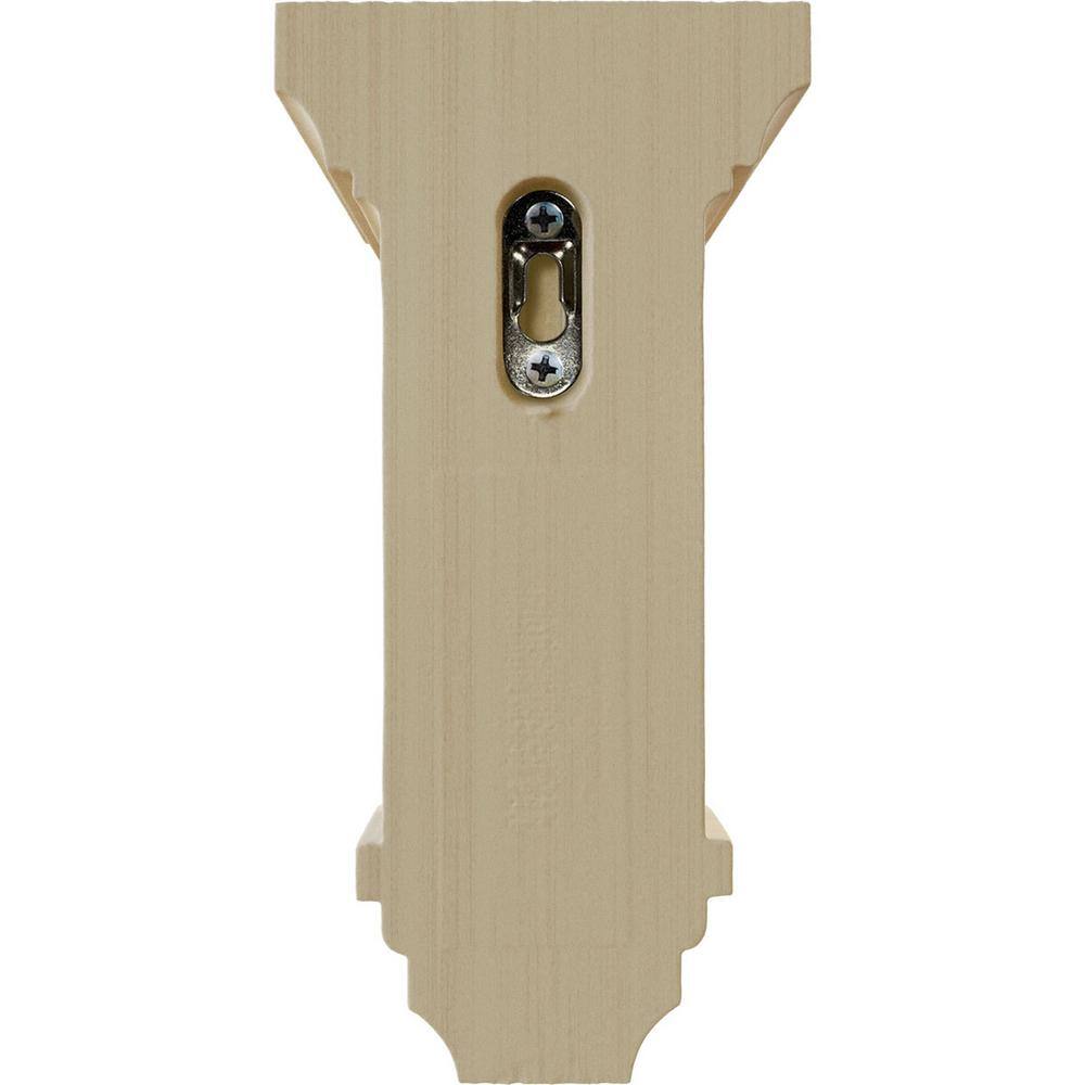 Small Jefferson Hand-Carved Rubberwood Corbel, 4" x 8"