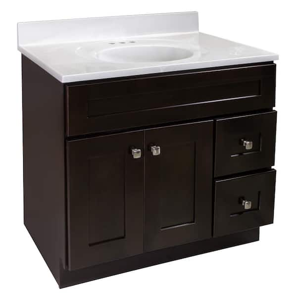 Design House Brookings RTA Shaker 37 in. W x 22 in. D x 36.3 in. H Bath ...