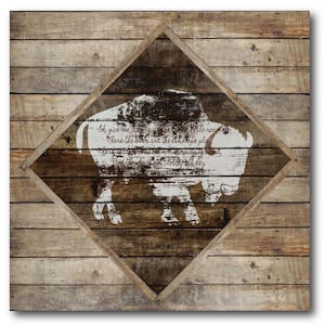 Buffalo Gallery-Wrapped Canvas Nature Wall Art 24 in. x 24 in.