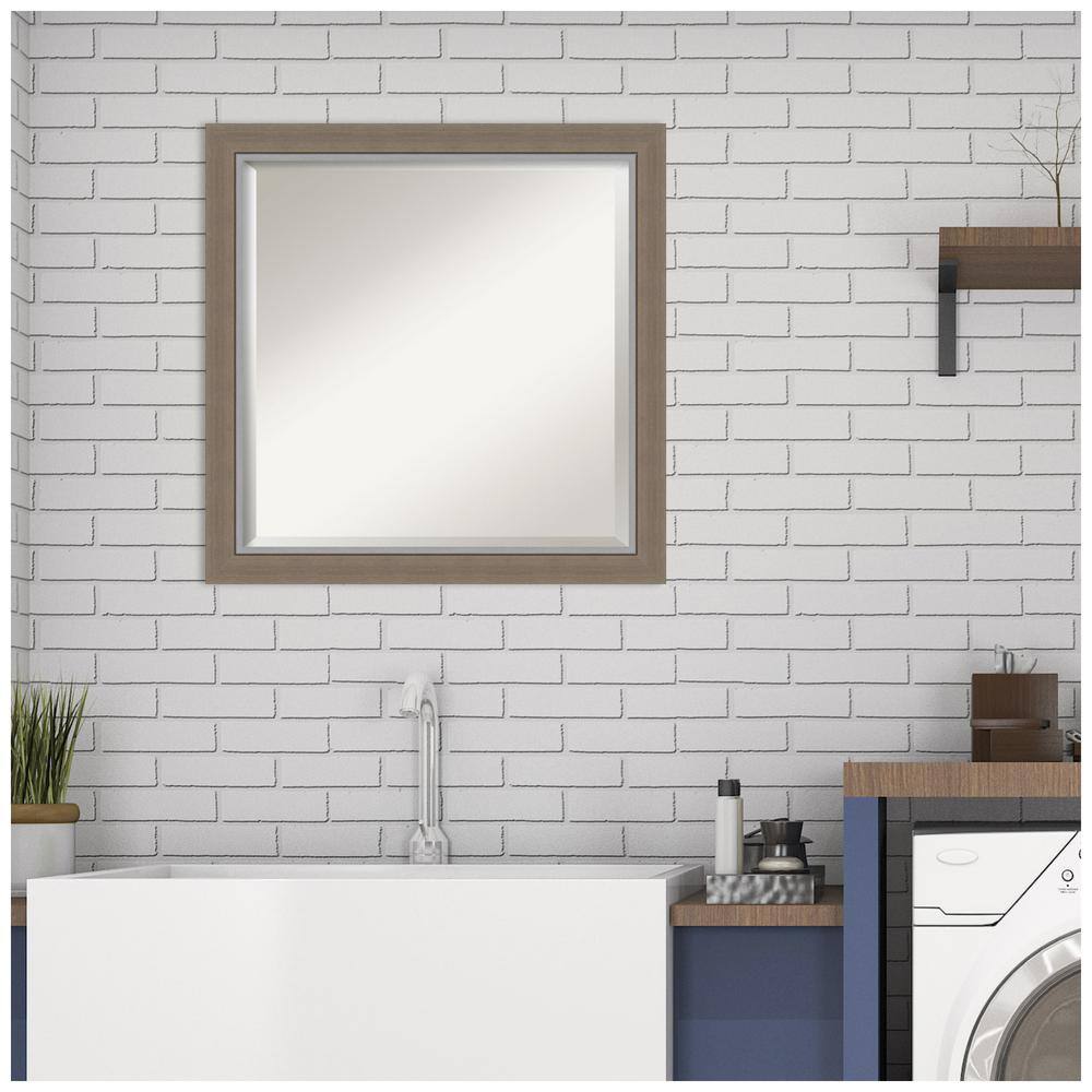 Eva Brown and Silver Rectangular Bathroom Vanity Mirror