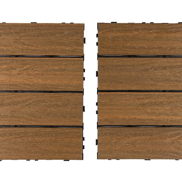 UltraShield Naturale 2 ft. x 1 ft. Quick Deck Outdoor Composite Deck Tile  in Peruvian Teak (20 sq. ft. Per Box)