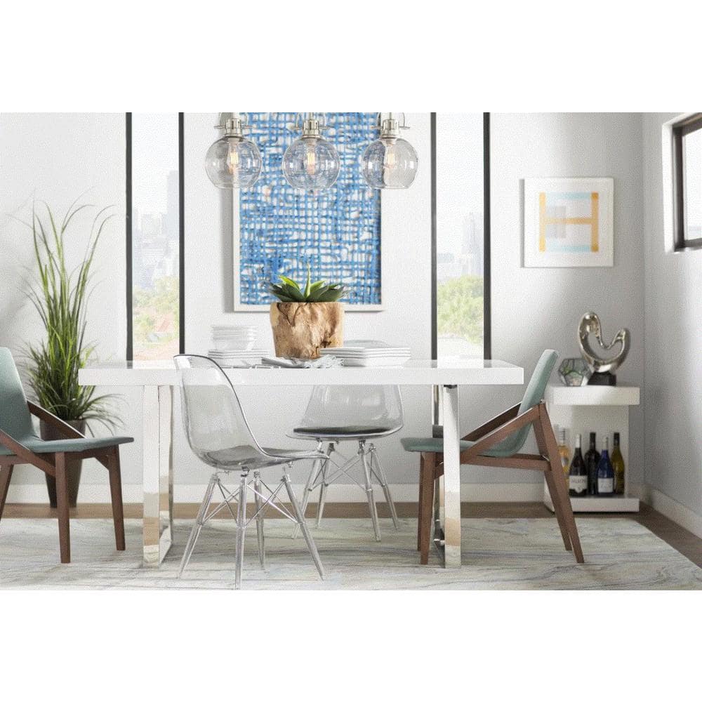 Elegant Dover Transparent Black Metal Cross Back Side Chair