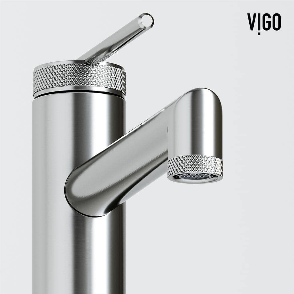 Sterling Vessel Bathroom Faucet with Diamond Knurling in Brushed Nickel