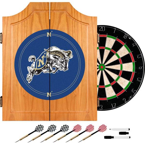 Trademark United States Naval Academy Wood Finish Dart Cabinet Set