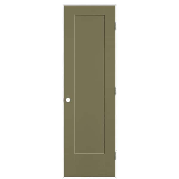 Masonite 24 in. x 80 in. 1-Panel Lincoln Park Left-Hand Hollow Core Truly Olive Molded Composite Single Prehung Interior Door
