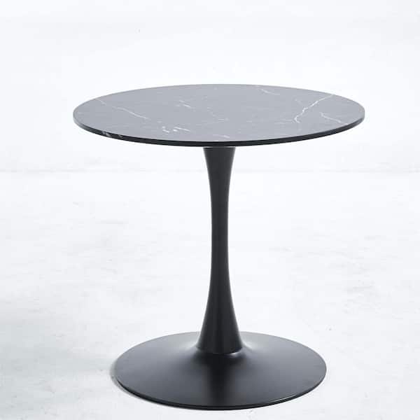 Tenleaf 31.5 in. Black Wood MDF Outdoor Coffee Table for 2-4 people