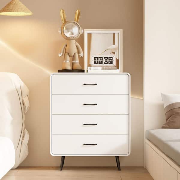 White 4 Drawers 31.5 in. W Nightstand, Chest of Drawers