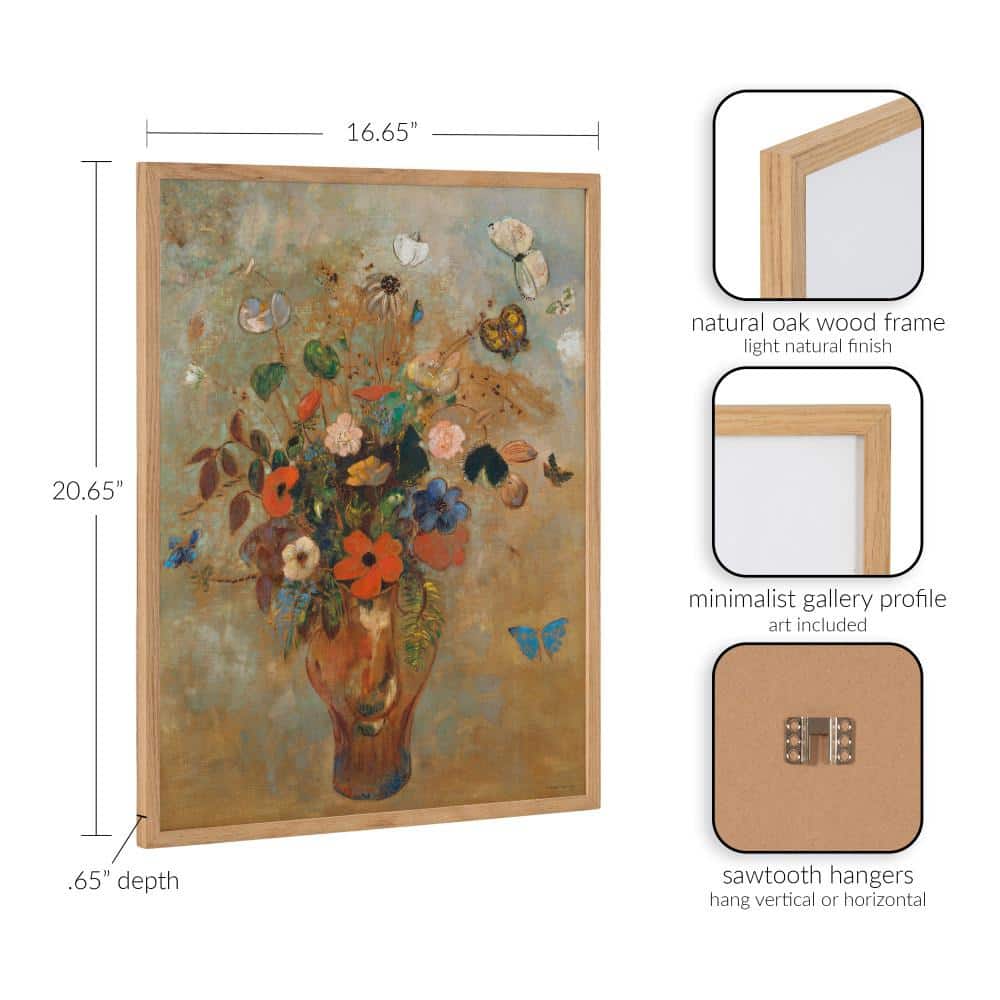 Odilon Redon 1905 Still Life with Flowers Print in Natural Wood Frame