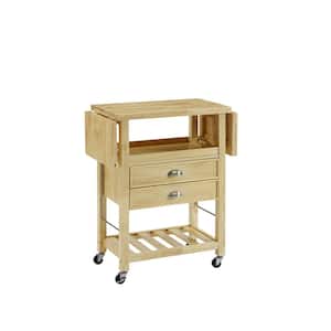 Bristol Natural Kitchen Cart with Double Drop Leaf