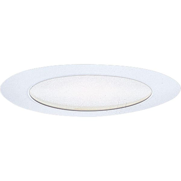 Progress Lighting 6 in. White Albalite Shower Trim for Shallow Recessed