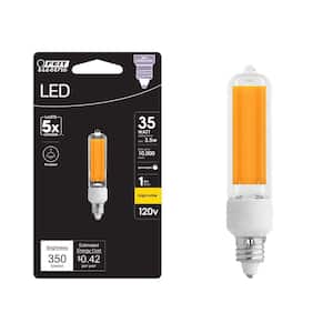 35-Watt Equivalent Bright White (3000K) T4 Mini Candelabra E11 Base Decorative LED Light Bulb