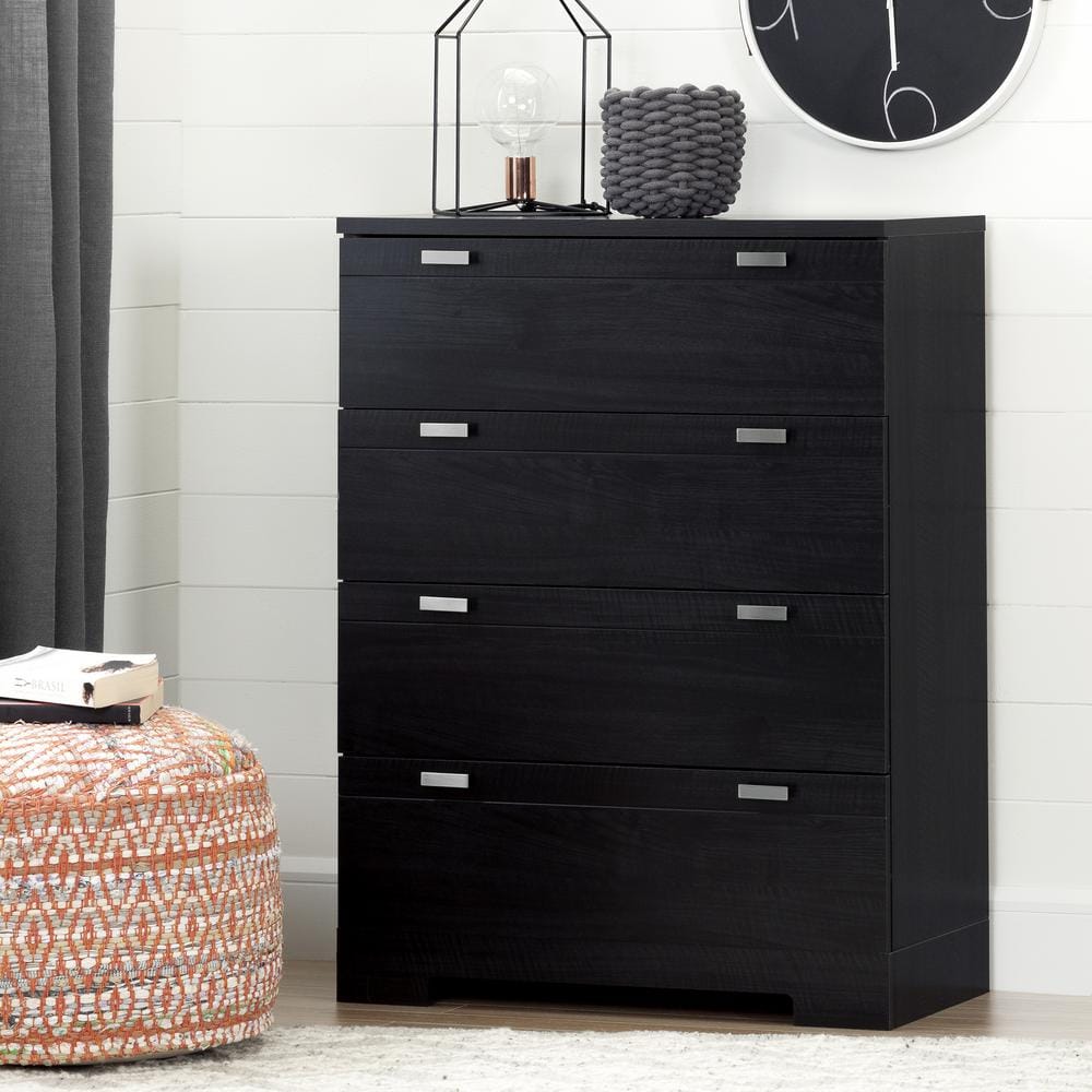 Black Onyx Double Vertical Nursery Dresser with Soft Close Drawer