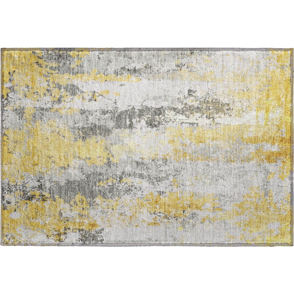 Mayfield Premium Machine Washable Abstract AMF1848 Yellow 2 ft. x 3 ft. Area Rug price history on PriceWatchPro
