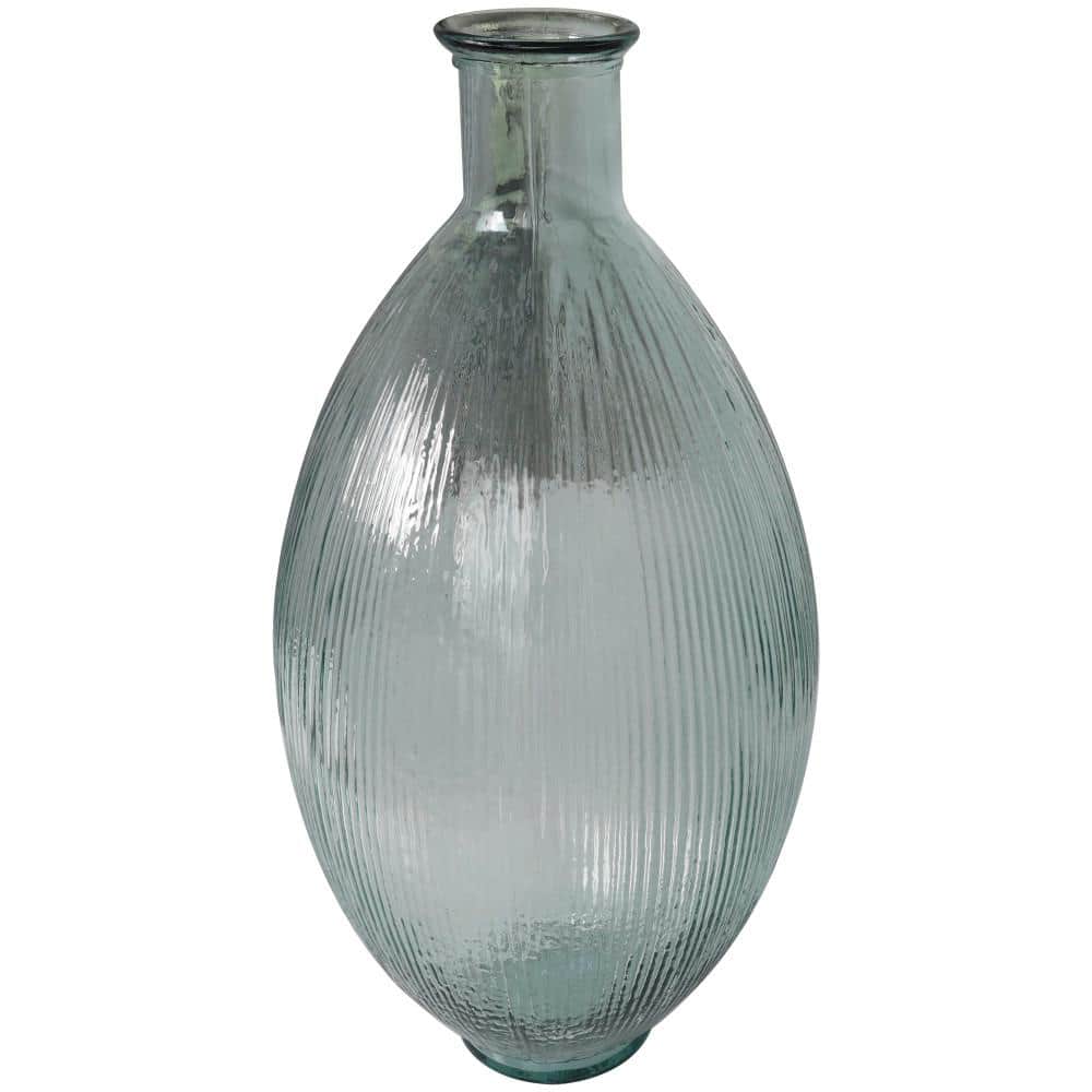 Asymmetrical Handcrafted Clear Glass Table Vase