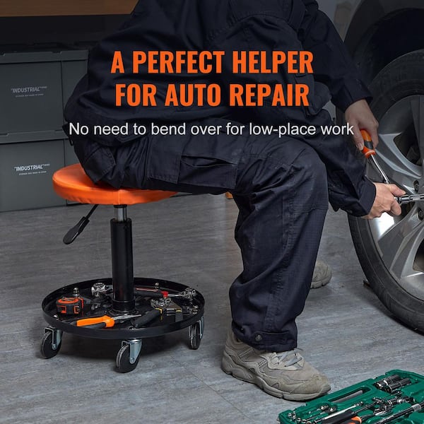 SKYSHALO Mechanic Stool 250 lbs. Rolling Pneumatic Creeper Garage