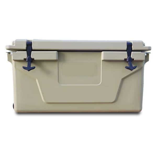 16.25 Gal. Plastic Khaki Deck Box with Rubber Latches and Grip Handles