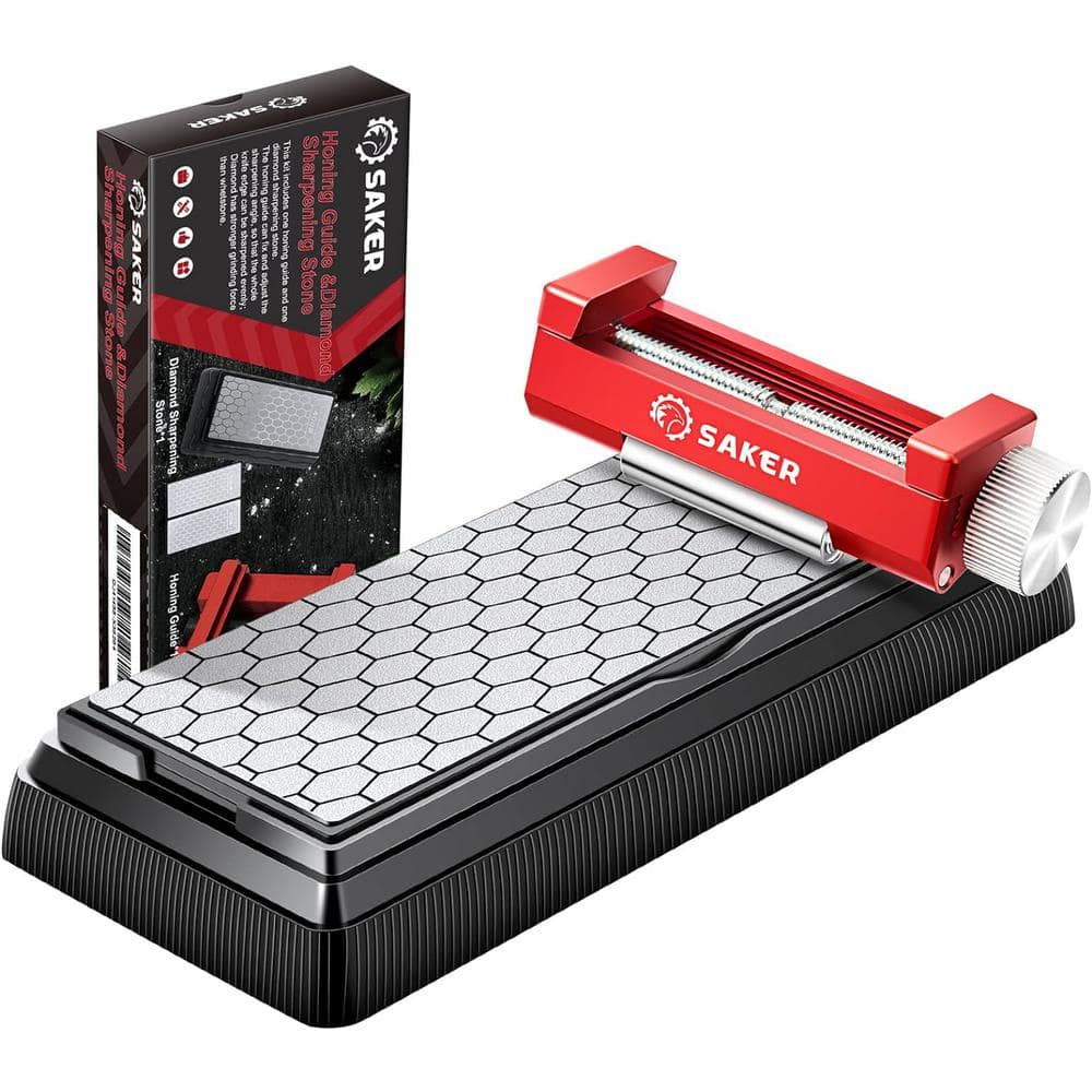 Honing Guide with Whetstone, Red Off-Center Upgraded Honing Tool and Diamon