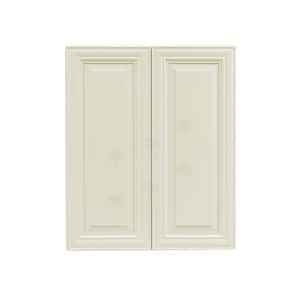 Princeton Assembled 27 in. x 36 in. x 12 in. 2-Door Wall Cabinet with 2-Shelves in Off-White