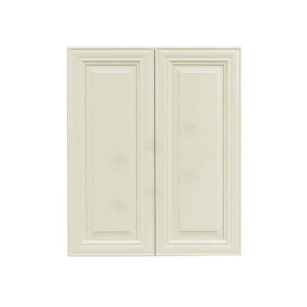 LIFEART CABINETRY Princeton Assembled 27 in. x 36 in. x 12 in. 2-Door Wall Cabinet with 2-Shelves in Off-White