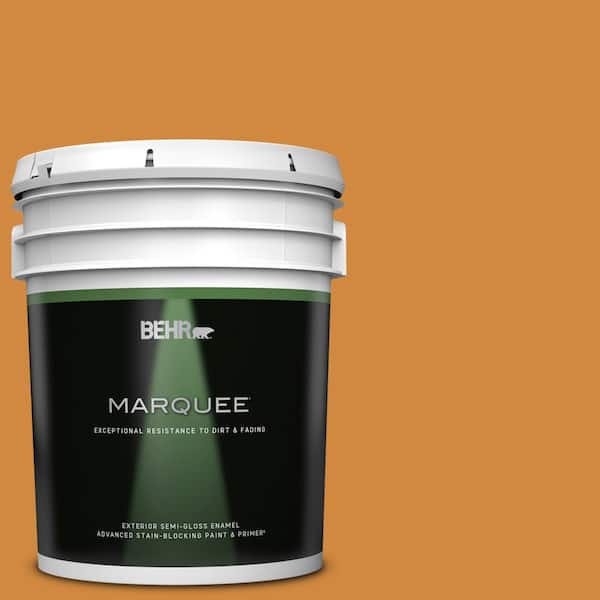 BEHR MARQUEE 5 gal. #290D-6 Acorn Semi-Gloss Enamel Exterior Paint & Primer