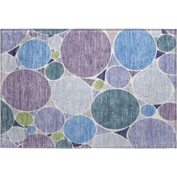 Mayfield Premium Machine Washable Abstract AMF2516 Plum 2 ft. x 3 ft. Accent Rug