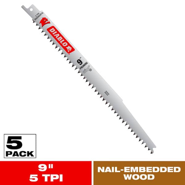DIABLO 9 in. 8 TPI Steel Demon Carbide Reciprocating Saw Blades for Thick Metal (3/16 in. to 1/2 in.) Cutting (5-Pack)
