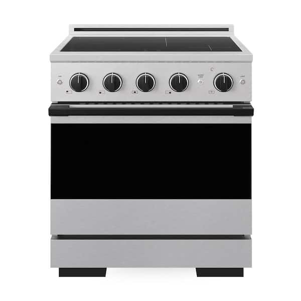 Autograph 30 in. 4.2 cu. ft. Marino Induction Range 4 Burner Elements and Electric Oven in Satin Stainless and Black