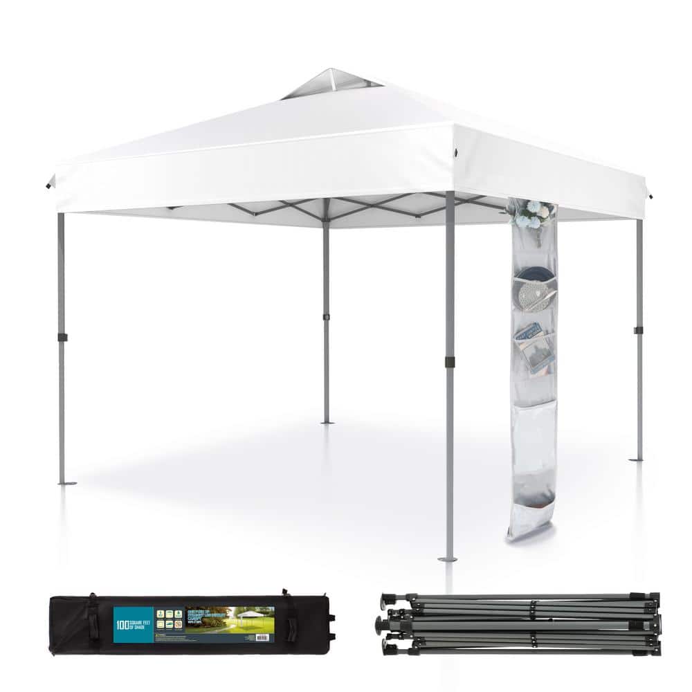 Sunnydaze Decor 10-ft x 10-ft Square Gray Pop-up Canopy WUY