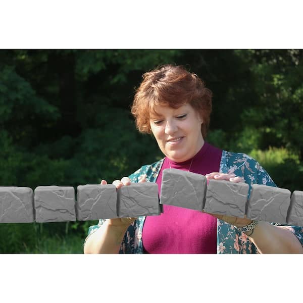 Vigoro 10 ft. L x 4 in. H Stoneside Gray Plastic Landscape Edging