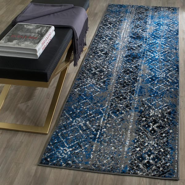 Adirondack Silver/Multi 3 ft. x 10 ft. Border Runner Rug