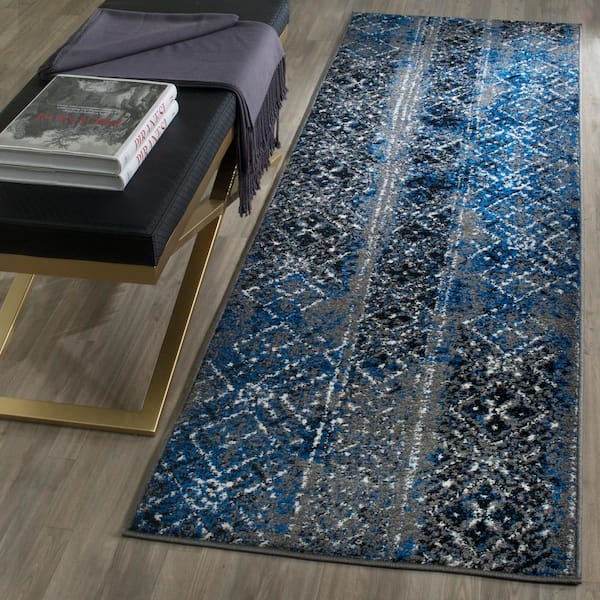 Adirondack Silver/Multi 3 ft. x 6 ft. Border Runner Rug
