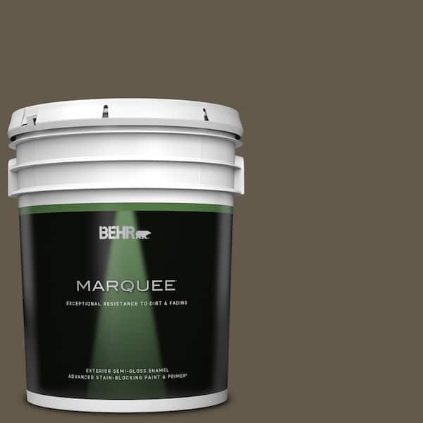 BEHR MARQUEE 5 gal. #720D-7 Winter Oak Semi-Gloss Enamel Exterior Paint & Primer