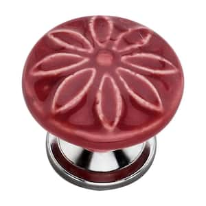 Aster 1.61 in. Maroon Cabinet Knob