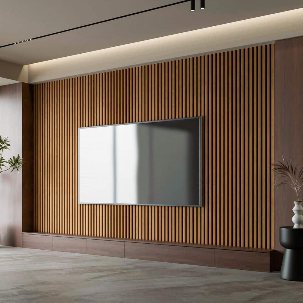 Art3d 4/5 in. x 2 ft. x 8 ft. Yellow Finished MDF Shiplap