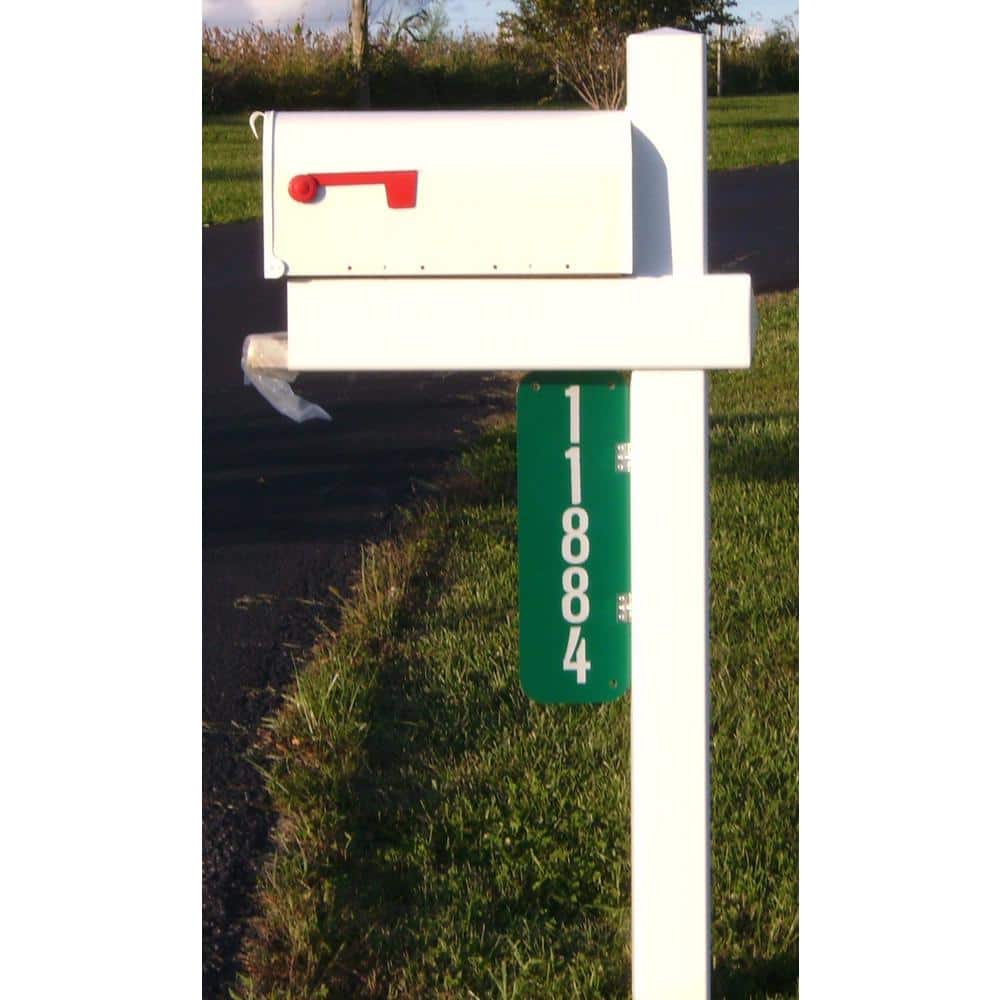 54-Inch White Vinyl Adjustable Mailbox Post Sleeve with Newspaper Holder