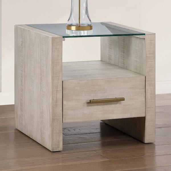 Steve Silver Garland 24 in. Blonde Square Wood End Table