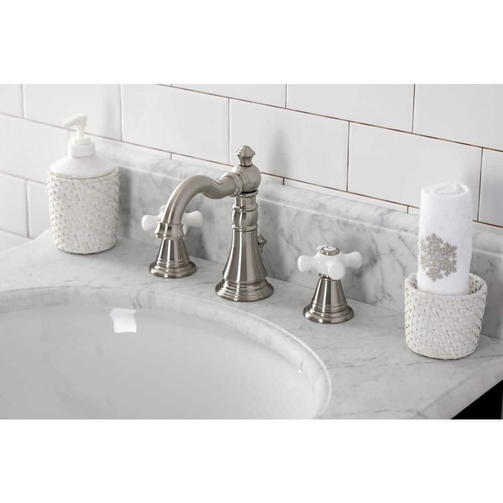 Victorian Elegance 8'' Widespread Brushed Nickel Bathroom Faucet