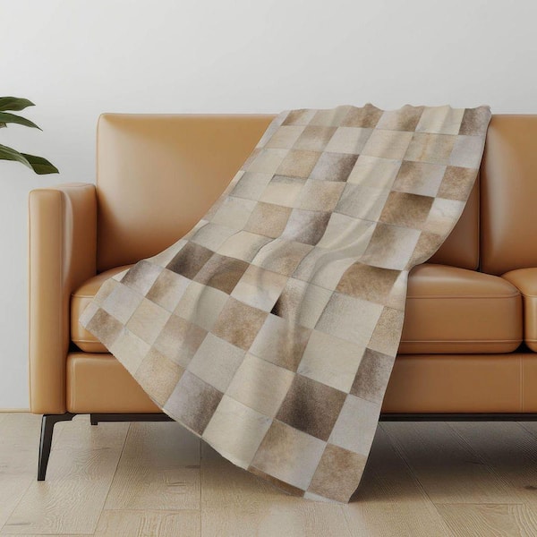 Premium Machine Washable ASB105 Taupe 50 in. x 70 in. Sherpa Throw Blanket