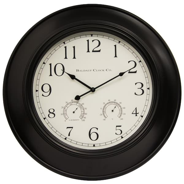 Pinnacle Humidity and Temperature 24 in. x 24 in. Round Wall Clock