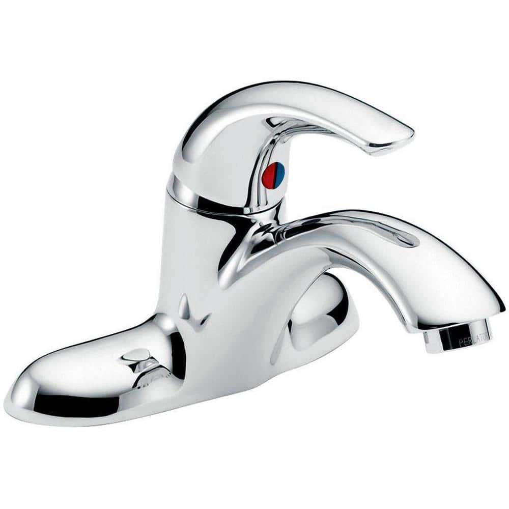 Delta Teck 4 in. Centerset Single-Handle Bathroom Faucet in Polished ...