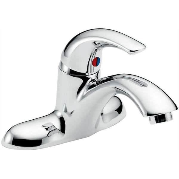 Delta Teck 4 in. Centerset Single-Handle Bathroom Faucet in Polished ...