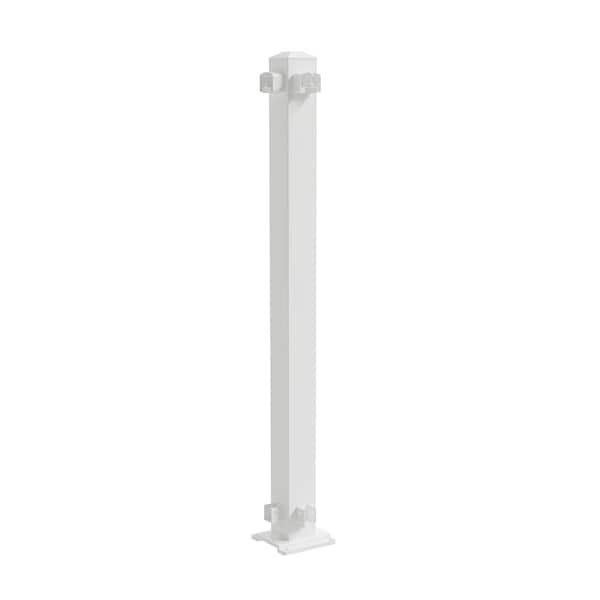 PEAK Aluminum Railing 3 x 3 Corner Post Aluminum Deck Railing in White ...