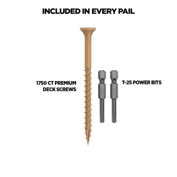 CAMO 2-1/2 in. #9 Tan Star Drive Exterior Bugle Head Wood Deck Screws (1750-Count)