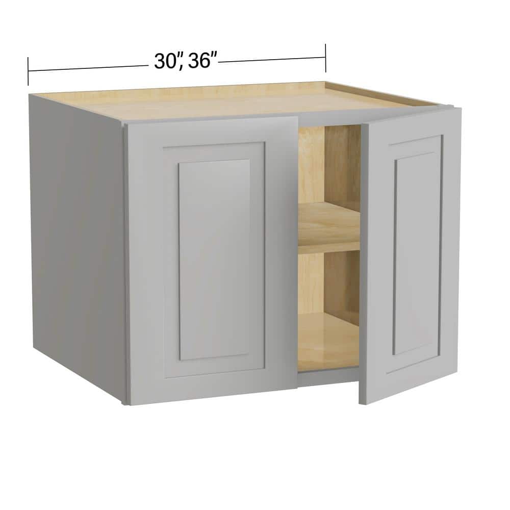Grayson 36 in. W x 24 in. D x 24 in. H Assembled Plywood Wall Bridge Kitchen Cabinet in Pearl Gray with Soft Close price history on PriceWatchPro