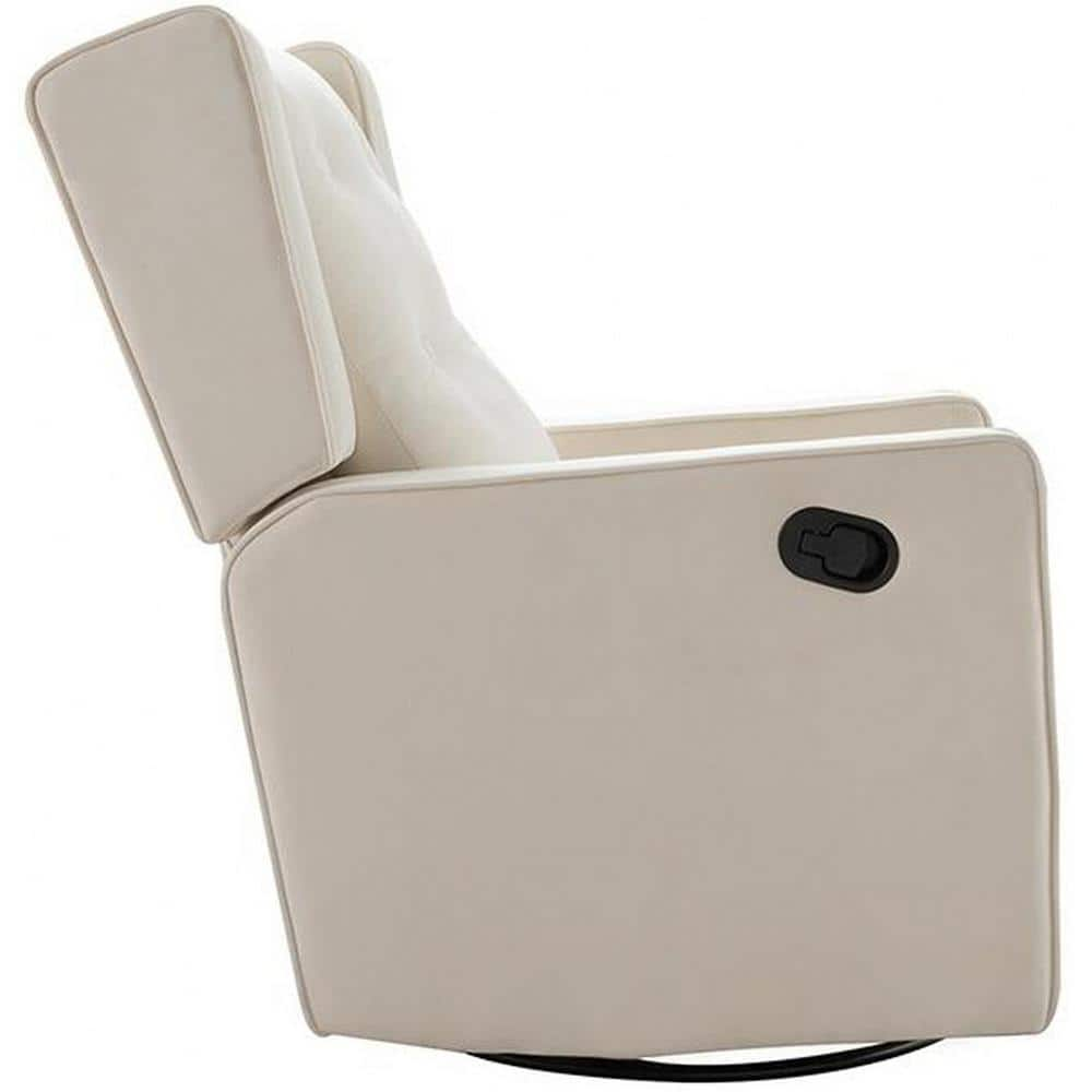 cream microfiber recliner